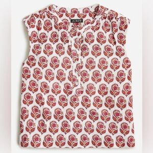 J. Crew Cora Soft Gauze Top Bouquet Block Print Size Small Sleeveless Casual. 11